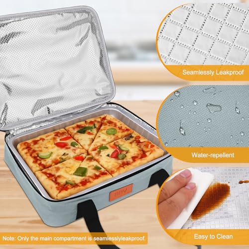 BBV Insulated Casserole Carrier for Hot or Cold Food, Food Warmer Bag Fits 9"x13" Baking Dish, Durable Nylon Leak Proof Food Containers for Travel, Potluck, Parties, Picnic, Cookouts (Grey) - color: Grey
