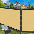 AOSION 4' x 50' Privacy Screen Fence, Heavy Duty 180 GSM Fencing Mesh Net Cover for Outdoor Wall Garden Yard Chain Link, – Easy Installation, UV-Resistant, Fence Privacy with Gloves & Zip Ties, Beige - size: 4' x 50' Beige