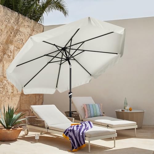 MASTERCANOPY Valance Patio Umbrella for Outdoor Table Market -8 Ribs (9ft, Light Beige) - color: Light Beige, size: 9FT