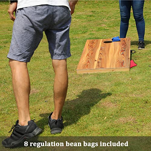 Solid Wood Premium Corn Hole Outdoor Game Set, 2 Regulation and Waterproof Cornhole Game Boards, with 8 Toss Bags, Perfect for Outdoor Indoor - style: L: 2×4feet
