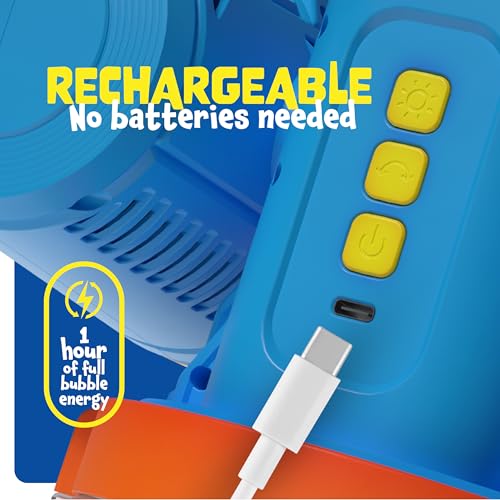 Rechargeable Bubble Machine for Kids, 180° Rotation 12,000+ Big Bubbles Per Minute, Boy Birthday Gift, Outdoor Toys Games & Activities, Easter Gifts for Toddlers, Boys & Girls Age 3,4,5,6,8+ Year Old