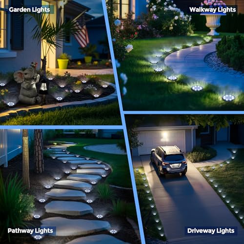 SOLPEX Mini Solar Ground Lights, 12 Pack Solar Lights Outdoor Waterproof, Landscape Lighting for Garden Pathway Driveway Walkway (Cool White) - color: Cool White, size: 12 Pack