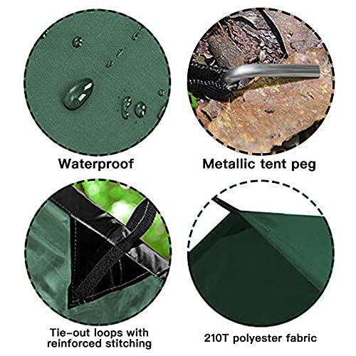 KALINCO Waterproof Camping Tarp, 10X12FT Hammock Rain Fly Tent Tarp, Multifunctional Tent Footprint, Lightweight and Compact for Backpacking, Hiking (Green-10X12FT) - color: Green-10x12ft