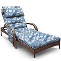 Outdoor Chaise Lounge Chair Cushion, Waterproof Outdoor Chair Cushions for Patio Furniture, 71 x 21 x 4 Inches Replacement Chaise Lounge Cushion with Ties (Blue Flower) - color: Black Flower