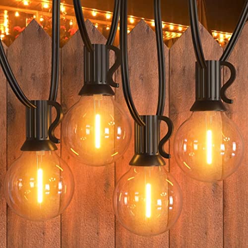GPATIO Outdoor String Lights, 60FT Waterproof Patio Lights with 32 Hanging Light Globe G40 Bulbs, 2700k Shatterproof for Backyard Gazebo Porch Garden Commerical Outside Decor - size: 60FT