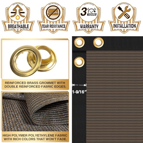Privacy Fence Screen 8' x 1' Fencing Cover Heavy Duty Mesh Windscreen Cloth for Outdoor Garden Patio Backyard Chain Link Fence Brown - color: Brown, size: 8' x 1'