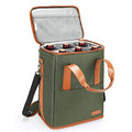 Tirrinia 6 Bottle Wine Gift carrier - Insulated & Padded Wine Carrying Cooler Tote Bag with Handle and Adjustable Shoulder Strap for Travel or Picnic, IDEAL Wine Lover Gift, Oliver - color: Olive