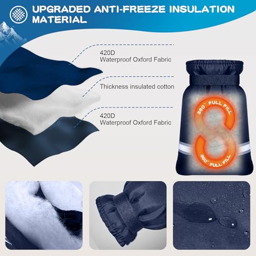 Upgrade Ourdoor Faucet Covers for Winter Freeze Protection, Large Hose Bib Covers for Outside Spigot Cover Socks, 2 Pcs Waterproof & Frost Free Water Pipe Insulated Protector Blue - size: 9.4"W * 6.7"H BLUE 2PCS