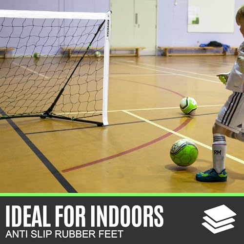 QuickPlay Kickster Elite Portable Soccer Goals - Ultra Fast Setup Weighted Training Goals for Backyard, Turf & Indoor Use - Durable Soccer Nets for Home & Team Practice - style: 18.5 x 6.5'