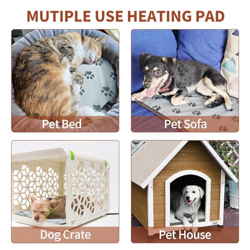 GOLOPET Large Dog Heating Pad 34x21in with Smart Thermostat Switch and Power Line Protection Tube,Obtained MET and UL Dual Certification,Waterproof Pet Heating pad, Suitable for Dogs of All Ages - size: 34.0"l X 21.0"w X 0.5"th