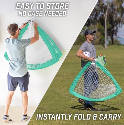 GoSports Portable Soccer Goals for Kids - 13 Color Options - Choose 4 x 3 ft or 6 x 4 ft - Team Tone Pop Up Nets for Backyard - color: Turquoise, style: 4 ft x 3 ft