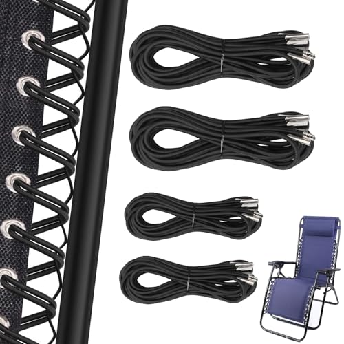 Zero Gravity Chair Replacement Cord,Antigravity Chair Replacement,4 Pack Elastic Cords Repair Tool Kit for Repairing Zero Gravity Chair(Black) - size: Black