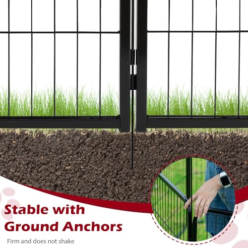 FDW Dog Playpen Dog Pen Dog Kennel 24 Panels 32 Inch Height Indoor Outdoor Folding Metal Portable Puppy Exercise Pen Heavy Duty Dog Fence for Yard Camping,Black - style: 24 Panels