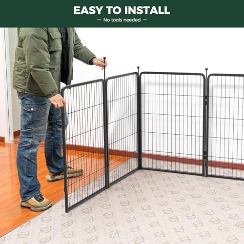 FXW Rollick Unleashed Dog Playpen for Indoor, Yard, RV Camping, 40 inch 16 Panels for Medium and Large Dogs│Patented - color: Black, size: 40"H