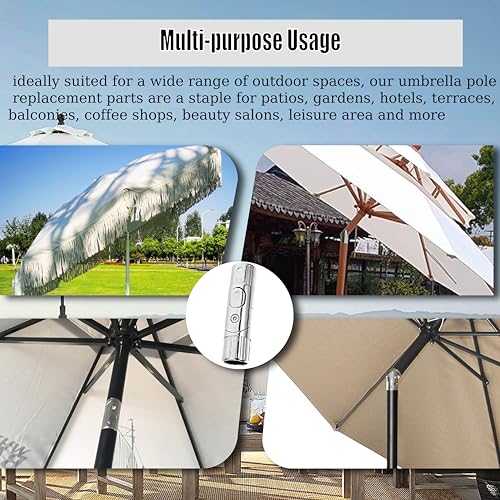 Patio Umbrella Replacement Parts, Outdoor Umbrella Pole Replacement, Push-Button Tilt Adjustment Metal Parasol Mounting Bracket Accessories (1.41 Inch)