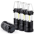 4 Pack Solar USB Rechargeable 3 AA Power Brightest COB LED Camping Lantern, Waterproof Collapsible Emergency LED Light