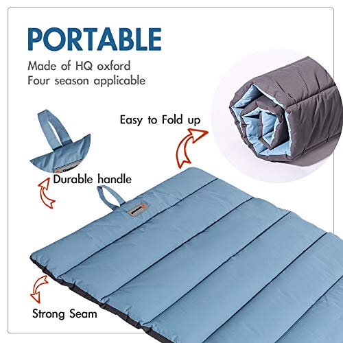 CHEERHUNTING Outdoor Dog Bed, Waterproof, Washable, Large Size, Durable, Water Resistant, Portable and Camping Travel Pet Mat - color: Blue, size: Large
