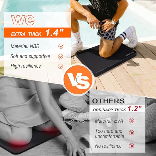 Kneeling Pad, Extra Thick Gardening Kneeling Pad for Women, Large Foam Bathtub Kneeling Pad for Bathing Baby, Waterproof Knee Pads Garden Workout Supplies, Black - color: black