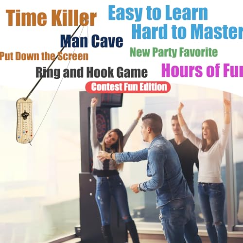 Hook and Ring Toss Game Bottle Opener Ring Toss Game for Indoor Outdoor Party Man (Fun & Competitive Version- Big Size)