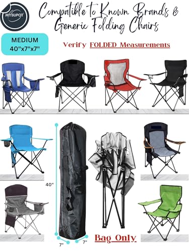 Replacement Bag for Folding Camping Chair, Portable Camp Chair, Hammock, Yoga Mat, Umbrella, Tents, Tripods, Fishing Poles - 420D Oxford Polyester Fabric - color: Black, size: Medium 40"x7"x7"