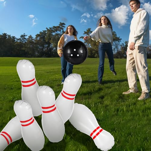 Giant Inflatable Bowling Set，One 15 Inches Ball with Six 23 Inches Pins
