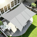 ECOOPTS 10'x12' HDPE Sun Shade Sail Rectangle Canopy Shades for Outdoor Patio Pergola Cover Blockage 95% UV Resistant(Gray)