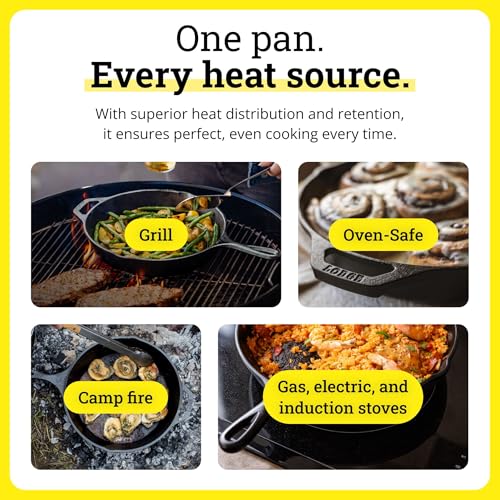 Lodge Seasoned Cast Iron Skillet 13.25 Inches - PFAS-Free, Non-Toxic Cookware - Use with an Oven, Stove, Grill, or Campfire - Naturally Non-Stick & Oven Safe - size: 13.25 Inch (1 Count)