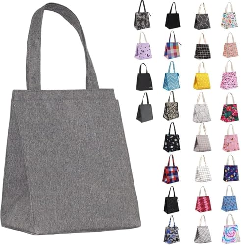 iknoe Lunch Bag Insulated Lunch Bags for Women & Men, 9L Reusable Lunch Tote, Portable Adult Thermal Large Lunch Cooler for Work Picnic (Grey) - color: puregrey, size: Velcro Closure