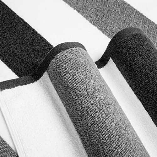 Bornbay Cotton Oversized Beach Towel - Extra Large 40"X70" Plush Thick Mens Beach Towels, XL Fluffy Stripe Pool Towels Charcoal Gray Swimming Towel for Adults Mens Women - color: Charcoal Gray