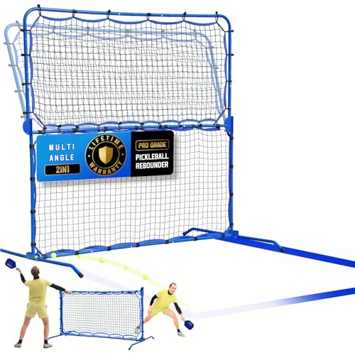 Pickleball Rebounder Net with Kitchen Lines System for Solo Training Equipment, 7.9FT or 6FT 2in1 Mini Pickleball Practice Net Portable Trainer for Driveway Backyard Garage, Easy Setup & Storage - size: 6FT Adjustable Pickleball Net