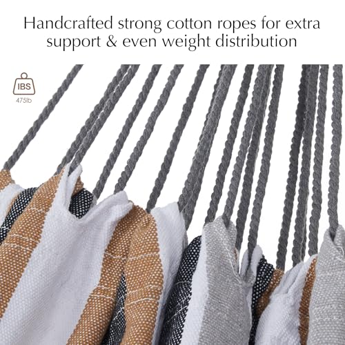 PNAEUT Single Hammocks for Outside, Replacement Outdoor Tree Hammock for Indoor Patio Porch Garden (Coffee, Small) - color: Coffee, size: Small