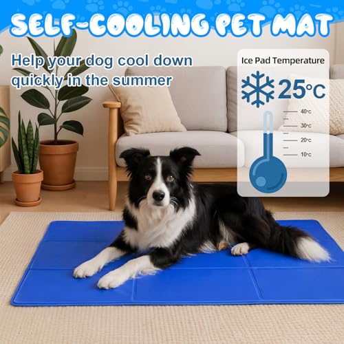 Drydiet 4 Pack Dog Cooling Mat - 47'' X 27'' Solid Gel Self Cooling Mat with Storage Bag Pressure Activated No Refrigeration or Electricity Needed Pet Pad for Dogs & Cats Kennels, Crates, Beds - size: 47'' X 27''