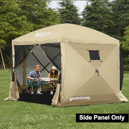 MASTERCANOPY Wind Screen Side Panel with Window for 10x10 Escape Screen Shelter Canopy Tent - Weatherproof, UV Resistant Sun Shade Attachment Accessory (Beige, 1 Pack) - color: Beige, size: 10x10