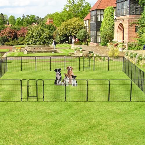 FDW Dog Playpen Dog Pen Dog Kennel 32 Panels 32 Inch Height Indoor Outdoor Folding Metal Portable Puppy Exercise Pen Heavy Duty Dog Fence for Yard Camping,Black - style: 32 Panels