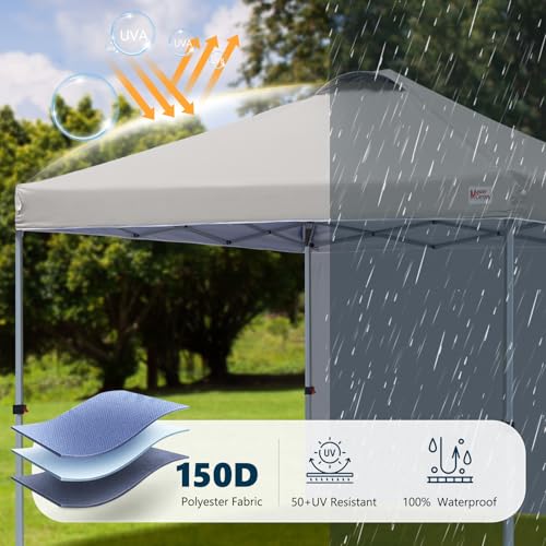MASTERCANOPY Durable Pop-up Canopy Tent with 1 Sidewall (10'x10',Gray) - color: Gray, size: 10x10
