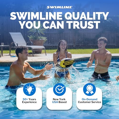 SWIMLINE Neoprene Pool & Beach Accessory for Active Group Play, Backyard Games, and Water Sports – Waterproof Soft Football, Black & Yellow, 10.5" - style: Neoprene Pool Football