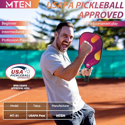 Pickleball Paddles Set of 2 or 4, or Single Paddle – USAPA Approved Fiberglass Surface Pickleball Rackets Set for Men & Women - color: RED*4