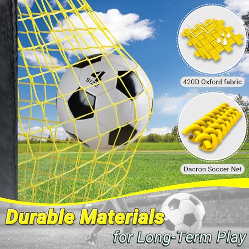 Happy Jump 7x5 FT & 5x3.6 FT Portable Soccer Goal for Youth Players Ages 6–14, Large-Frame Design Built for Long-Term Development, Easy Setup for Backyard, Park or School Training - style: 7x5 FT, 2 Set Upgrade