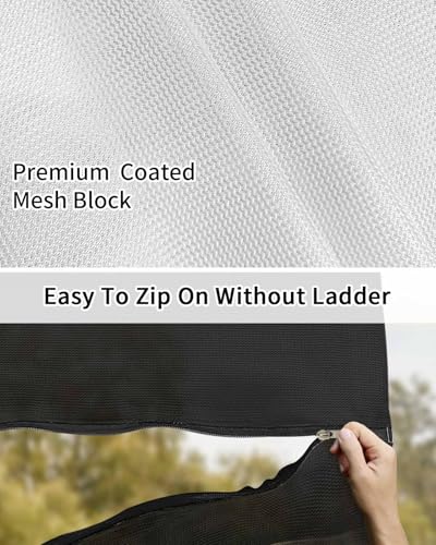 RV Awning Sun Shade Screen 9'X15.3' French Bulldog Mesh Sunscreen Cute Dog Love Heart Awning Shade Screen with Zipper UV Blocker Completed Kits Universal Outdoor Canopy for RV Motorhome Camper Trailer - size: 9x15.3 ft