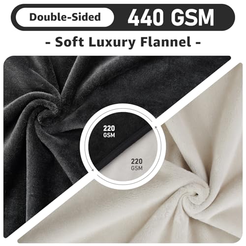 LOOBANI Waterproof Blanket for Bed: Reversible Soft Flannel Twin Bed Blanket 60" x 80", Leakproof Throw Spill-Proof Dog Pet Blanket for Couch, Sofa Protect, Movie Time, Camping, Travel, Black & Beige - color: Black+beige, size: 60" x 80"