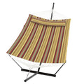 2 Person Double Hammock with Stand & Pillow, 450 LBS Heavy Duty Outdoor Hammock with Balance Rope for Patio Backyard Poolside