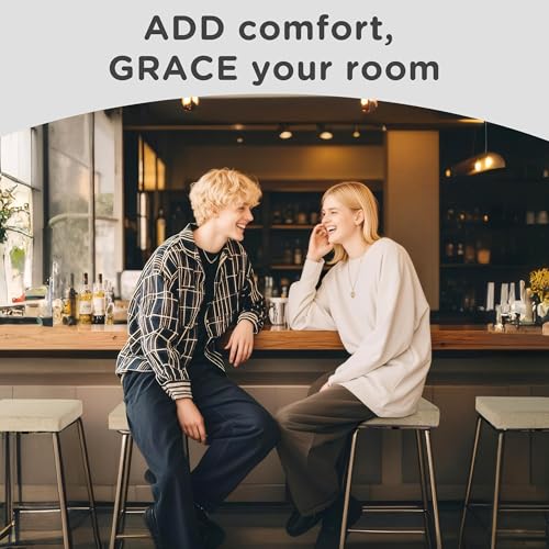 AddGrace Anti-Slip Bar Stool Cushions Square Bar Stool Seat Cushions with Ties Set of 4 Small Square Chair Pads with Machine Washable Cover 12"X12"X2" (Beige) - color: Beige