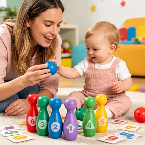 Kids Bowling Set - Outdoor Activity Gear, Vibrant Excitement Station, Reliable Administrative Utility Station, Performance Wrap Tool | for Professional Daily Game Requirement Needs Party Task - color: Colorful