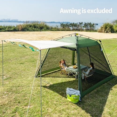 Pop Up Screen House Gazebo 8.2'x8.2'x75'' – Instant Portable Canopy with Mosquito Netting & UPF Sun Protection, Tool-Free 60s Setup, Foldable Outdoor Tent for Backyard, Camping, Park,Olive Green - color: Olive Green