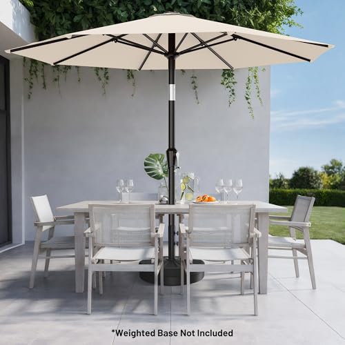 AreShark 10 FT Outdoor Patio Umbrella, Patio Table Umbrella with Push Button Tilt and Crank, Outdoor Patio Umbrellas with 8 Fiberglass Ribs, Patio Umbrellas for Market, Garden, Pool (Cream White) - color: Cream White
