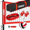 Portable Volleyball Net Set, 32FT Outdoor Volleyball Net for Backyard & Beach, Adjustable Height Volleyball Net with Anti-Sag Winch, Complete Volleyball Set with Ball & Accessories