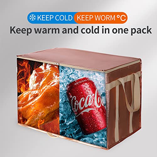 Bodaon 4-Pack Cooler Insulated Food Delivery Bag, Rideshare Delivery Bag, XXX-Large Thermal Bags for Catering/Hot Pizza, Travel/Camping/Picnic/Grocery Reusable Warmer Frozen, Purple-Black Edge - color: Gold, size: XXX-Large