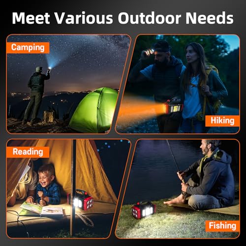 Solar Handheld Flashlight, 4 Lighting Modes Rechargeable LED Work Light, USB-C & Solar Powered Portable Lantern,Emergency Camping Light for Outdoor, Hiking, Power Outage (Gold-1pcs) - color: Gold
