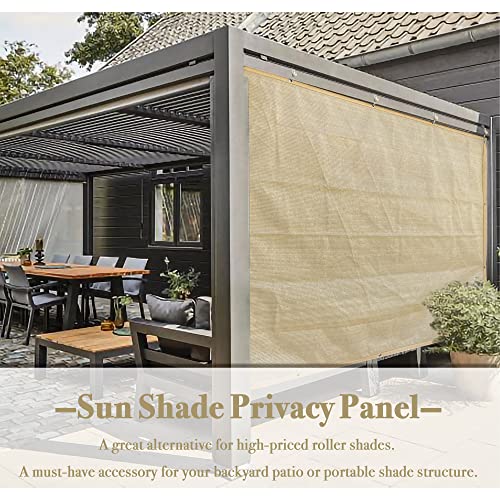 Sun Shade Privacy Panel with Grommets on 4 Sides for Patio, Awning, Window Cover, Pergola or Gazebo (Banha Beige, 8' x 10') - color: Banha Beige, size: 8' x 10'