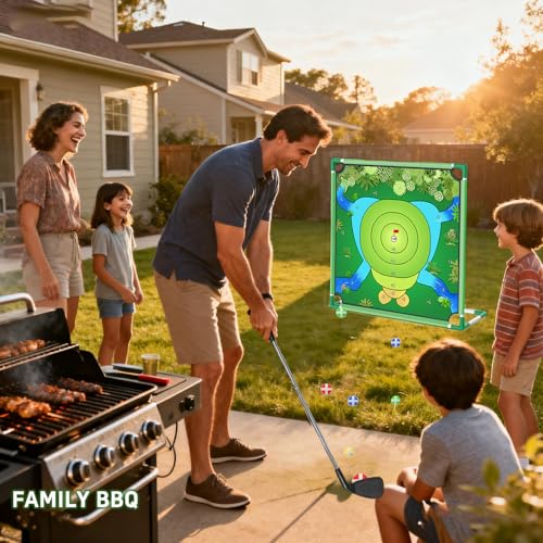 Golf Chipping Game – Portable Yard Practice Set, Indoor & Outdoor Lawn Play for Adults and Family, Backyard, Beach, Office Party, Golf Gifts for Men (Chipping Game+2 Golf Clubs) - color: Chipping Game+2 Golf Clubs